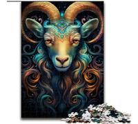 Puzzle 1000 pièces Chèvres colorées en Bois, pour Les Anniversaires, Les fêtes et la décoration intérieure(50x75cm)