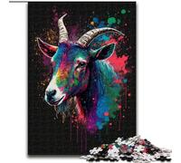 Puzzle 1000 pièces Chèvres colorées en Carton, Jeu interactif Familial, Casse-tête, Jouet éducatif 1000 pièces(26x38cm)