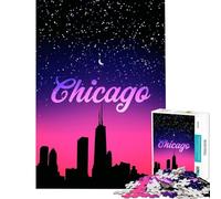 Puzzle 1000 pièces Chicago Pink Night Impossible Game Toys Educational Games Gifts for Birthdays Family Activities (Size 75x50cm)