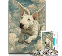 Puzzle 1000 pièces Chien avec Ailes pour Adultes et Adolescents décoration d'intérieur Unique et Cadeaux pour Les 14 Ans (26x38cm)