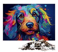 Puzzle 1000 pièces - Chien Coloré Puzzle 1000 pièces - Aquarelle Abstraite Animal - Jeu de Puzzle Classique pour Toute la Famille - Cadeaux pour Femmes - Cadeaux pour Hommes