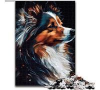 Puzzle 1000 pièces Chien de Berger des Shetland Puzzle 1000 pièces Un Casse-tête Stimulant pour Les Adolescents et Les familles Taille 26x38cm