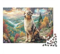 Puzzle 1000 pièces Chien de Berger Paysage pour Adultes Carton épais Développement Mental Scène champêtre Puzzle Papier Éducation Détente 70x50cm/1000pcs