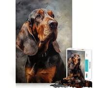 Puzzle 1000 pièces Chien de Saint-Hubert,découpe précise,activité ludique et Intelligente,Moment de détente,Cadeau de décoration d'anniversaire (38x26cm)