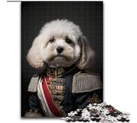 Puzzle 1000 pièces Chien en Uniforme Militaire Puzzle en Carton, pour Les Anniversaires, Les fêtes et la décoration intérieure 1000 pièces(26x38cm)