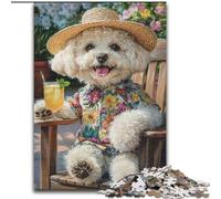Puzzle 1000 pièces Chien Heureux pour Adultes 26X38CM pour Les Ados, Les Couples et Les Amis pour Les Anniversaires, Noël