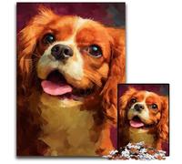 Puzzle 1000 pièces Chien Heureux, Puzzle en Bois, pour Les Adolescents, Les Couples et Les Amis pour Les Anniversaires et Noël 50x75cm