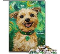 Puzzle 1000 pièces Chien Heureux Puzzle en Carton Idéal pour la décoration de la Maison et du Bureau, Les fêtes, Les Anniversaires et Les Cadeaux de Vacances Taille 38x26CM
