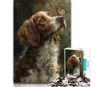 Puzzle 1000 pièces Chien Heureux Puzzles Adultes 1000 Pièces Jouets Jeux Éducatifs Soulagement du Stress Renforcement de l'amour Entre Couples (50x75cm)