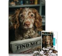Puzzle 1000 pièces Chien lisant Un Journal pour Adultes et Adolescents, Jouet éducatif et décompressant, Cadeau du Père Noël Secret (50x75cm)