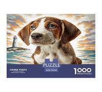 Puzzle 1000 Pièces Chien Mignon - Beagle (Phare, Rive) | Très Difficile, Jeu, Décoration Murale, Cadeau | 70x50cm