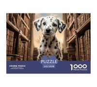 Puzzle 1000 Pièces Chien Mignon pour Décoration Maison - Dalmatien dans Un Couloir en Bois, Cadeau et Activité Adulte et Enfant, 52x38cm