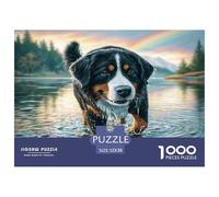 Puzzle 1000 pièces Chien Mignon pour la décoration Murale - Bouvier Bernois (lac Rainbow) - Cadeau et activité Amusants pour Adultes et Enfants - Excellente idée Cadeau - 52 x 38 cm / 1000 pièces