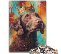 Puzzle 1000 pièces Chien Portant Une Couronne pour Adolescents, modèle à Assembler, à Offrir en Cadeau à Toute la Famille, adapté aux Enfants de 14 à 26 Ans, 38cm