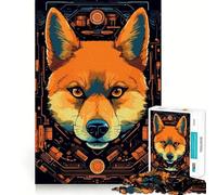 Puzzle 1000 pièces Chien Shiba Inu Cyberpunk pour Adultes Jeu de logique Fine Loisirs Doux Bords Nets Joli Cadeau 38x26cm