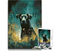 Puzzle 1000 pièces Chien Turquoise Foncé pour Adolescents - Jeu de développement de la logique pour des Moments précieux - Dimensions:38x26cm
