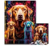 Puzzle 1000 pièces Chiens aux Cheveux dorés psychédéliques, Puzzles stimulants, Jeu décoratif à Faire soi-même, Jouet interactif Familial 50x75cm/19,68x29,52 Pouces