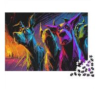 Puzzle 1000 Pièces Chiens, Carton Extra-épais pour Adultes, an Expressive Portrait of Chiens in Bold Artistic Colors Relaxation Mentale Et Loisirs D’intérieur, Cadeau, 70x50cm/1000pcs