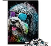 Puzzle 1000 pièces Chiens colorés pour Adultes et Adolescents, à Assembler soi-même, idéal comme Cadeau pour Toute la Famille, adapté aux Enfants de 14 Ans et Plus (26x38cm)