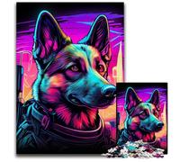 Puzzle 1000 pièces Chiens de Guerre néon pour Adultes et Adolescents, idéal pour Un Anniversaire ou des fêtes 50x75cm/19,68x29,52 Pouces
