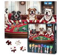 Puzzle 1000 pièces - Chiens mignons jouant au poker au casino - 1000 puzzles - Jeu d'adresse pour toute la famille - Puzzle adulte à partir de 6 ans - Taille terminée : 50 x 70 cm