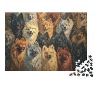 Puzzle 1000 Pièces Chiens pour Adultes, Carton Premium, A Lively Portrait of Fluffy Chiens Together Défi Et Entraînement Cérébral en Intérieur, Idée Cadeau, 52x38cm/1000pcs