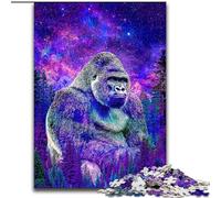 Puzzle 1000 pièces Chimpanzé Fantastique pour Ados et Adultes, Assemblage de Motifs Amusant à la Maison, Cadeau d'anniversaire, Cadeau de Voyage (50x75cm)