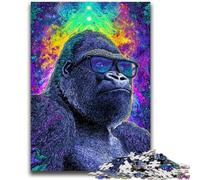 Puzzle 1000 pièces Chimpanzé psychédélique pour Adultes, Difficile à réaliser, mais Amusant et Humoristique, décoration d'intérieur et Cadeaux Uniques (50x75cm)