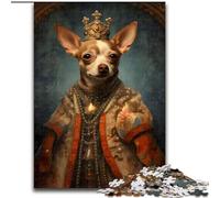 Puzzle 1000 pièces Chiot choyé en Bois, pour Noël et Le Nouvel an, Cadeau de Vacances 50x75cm, Jeu de réflexion pour Adolescents, pour Les fêtes