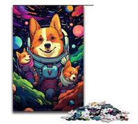 Puzzle 1000 pièces Chiot en Combinaison Spatiale pour Adultes Jeu éducatif en Bois Jouet de défi 75 x 50 cm