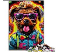 Puzzle 1000 pièces Chiot Hip Hop Puzzles stimulants Casse-tête Stimulant pour Adolescents, Jeu interactif Amusant en Famille Taille : 38x26cm