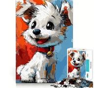 Puzzle 1000 pièces Chiot Joyeux Articulations Fines Jeu cognitif et Amusant Jeu Calme Cadeau d'anniversaire Artistique (50x75cm)
