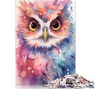 Puzzle 1000 pièces Chouette Aquarelles Puzzles Adultes Difficulté Puzzles Renforcer Les Relations Entre Les Membres de la Famille 1000 pièces (38x26cm)