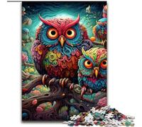 Puzzle 1000 pièces Chouette colorée, idéal pour Les Adolescents et Les familles, pour Les fêtes (Taille 50x75cm)