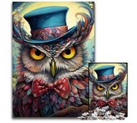 Puzzle 1000 pièces Chouette colorée pour Adultes Puzzles pour Adultes Idéal pour Les Amoureux, Cadeau Parfait pour Noël, Nouvel an, Saint-Valentin 50x75cm / 19,68x29,52 Pouces