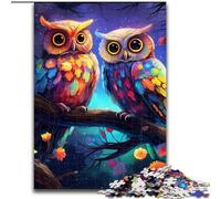 Puzzle 1000 pièces Chouette colorée pour Adultes, Taille 26x38cm, pour Les Adolescents, Les Couples et Les Amis pour Les Anniversaires et Noël.