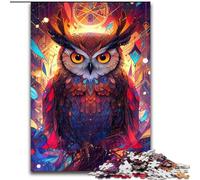 Puzzle 1000 pièces Chouette en Bois, pour Noël et Le Nouvel an, Cadeau de Noël 50x75cm, Jeu de réflexion pour Adolescents, pour Les fêtes
