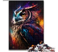 Puzzle 1000 pièces Chouette Fantaisie Puzzles 1000 pièces pour Adultes Noël Halloween Fête des Mères Nouvel an Pâques Cadeau (Taille 50x75cm)