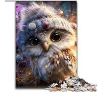 Puzzle 1000 pièces Chouette Fantastique pour Adultes et Ados, Art Intéressant, Réduction du Stress, Liste de Souhaits avec Père Noël, pour Les 14 Ans (26x38cm)