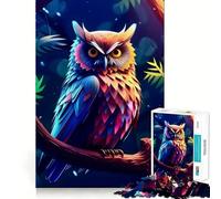 Puzzle 1000 pièces Chouette Incroyable Entraînement cérébral ludique Pièces précises et sans Couture Passe-Temps Fascinant pour Les Moments de détente (50x75cm)