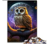 Puzzle 1000 pièces Chouette Nuit Puzzles pour Adultes Idéal pour Les Amoureux, Cadeau Parfait pour Noël, Nouvel an, Saint-Valentin Taille 38x26cm