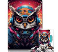 Puzzle 1000 pièces Chouette psychédélique pour Adultes et Adolescents, Jouets éducatifs, Jeux familiaux, Cadeau d'anniversaire, Cadeaux (38x26cm)
