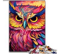Puzzle 1000 pièces Chouette Rose 1000 pièces, idéal pour décorer Un Bureau, Une Chambre ou Un Salon, 50x75cm