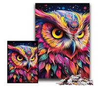 Puzzle 1000 pièces Chouette Rose 1000 pièces Puzzle Jouets Cadeau Éducatif Intellectuel Décompressant Amusant Jeu Familial Taille 26x38cm