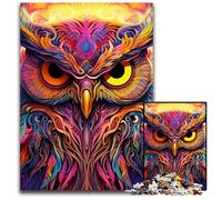 Puzzle 1000 pièces Chouette Rose, Casse-tête Stimulant pour Adolescents, Jeu interactif et Amusant en Famille 50x75cm / 19,68x29,52 Pouces