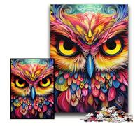 Puzzle 1000 pièces Chouette Rose en Carton pour Adultes 26x38cm pour décoration intérieure, entraînement cérébral et Cadeaux de Noël