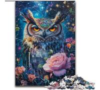 Puzzle 1000 pièces Chouette Rose pour Adultes et Adolescents, pour Un Moment de détente et de Partage, pour Un Amour de Couple Plus Intense (50x75cm)