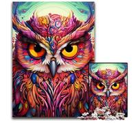 Puzzle 1000 pièces Chouette Rose pour Adultes, idéal pour Les Amoureux, pour Noël, Le Nouvel an ou la Saint-Valentin 26x38cm / 10,23x14,96 Pouces