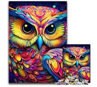 Puzzle 1000 pièces Chouette Rose pour Adultes, idéal pour Les Amoureux, pour Noël, Le Nouvel an ou la Saint-Valentin 50x75cm / 19,68x29,52 Pouces