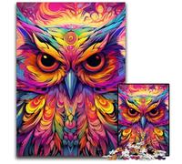 Puzzle 1000 pièces Chouette Rose pour Adultes, Puzzle Difficile pour Adultes, idéal comme Cadeau de Vacances et décoration d'intérieur 50x75cm / 19,68x29,52 Pouces